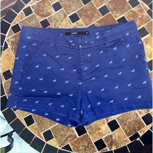 Harper Womens Shorts Size Medium blue unicorn Whimsical inseam 3 stretch